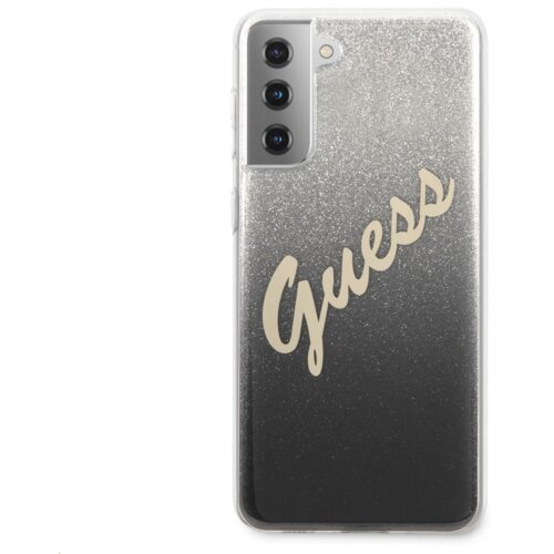 Guess gUHCS21MPCUGLSBK silikonski ovitek za Samsung Galaxy S21 Plus G996 - srebrno sive bleščice Cene