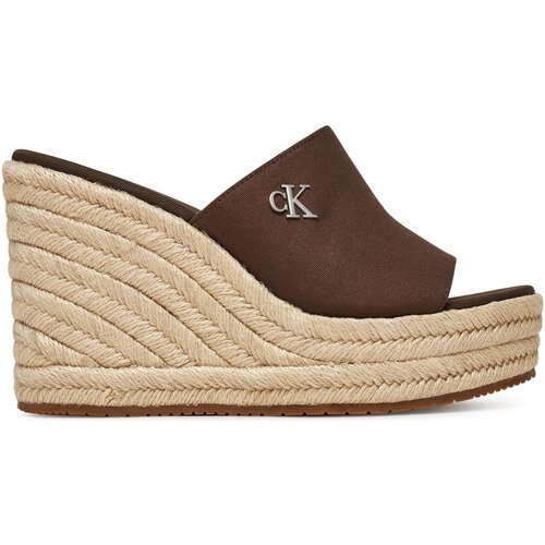 Calvin Klein Natikači Wedge Rope Slide Mg YW0YW01699 Rjava Cene
