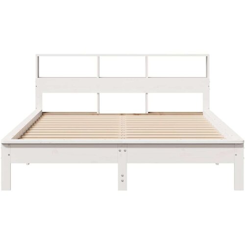 VidaXL okvir kreveta bez madraca bijeli 140 x 190 cm masivna borovina Slike