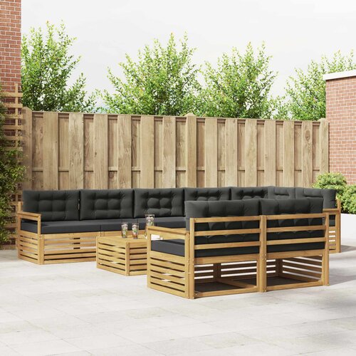  Set vanjskih sofa s jastukom 9 pcs Bijela i antracit Poliester Cene