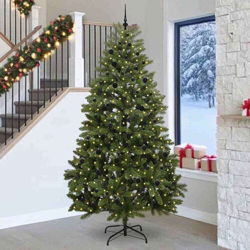vidaXL Umjetno božićno drvce S LED lampica Zelena 270 cm PVC i metal Cijene