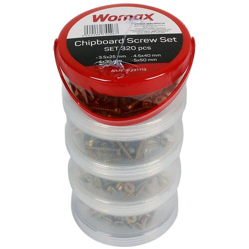 Womax Womex Set vijak za ivericu, 320 komada Slike