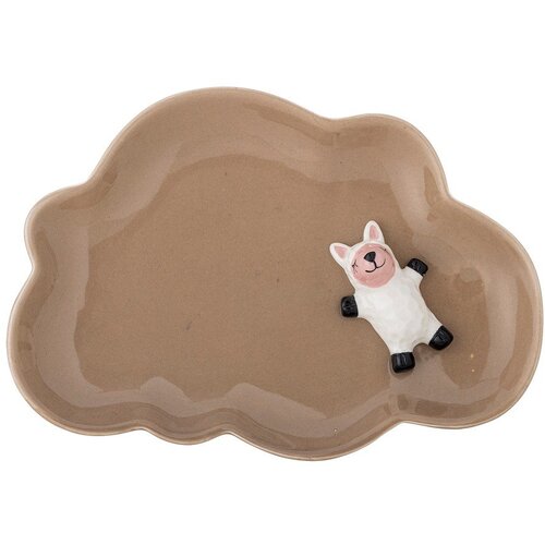 Bloomingville Mini Rjav otroški krožnik iz kamenine 14x20 cm Dolly – Cene