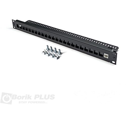 VATPAN Patch panel za 24 modula RJ45 za rek 19&amp;#039; CRNI Slike