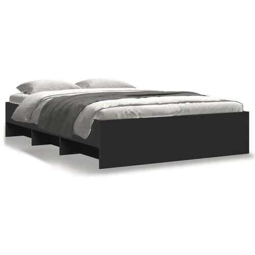 VidaXL Okvir kreveta crni 140 x 200 cm od konstruiranog drva Slike