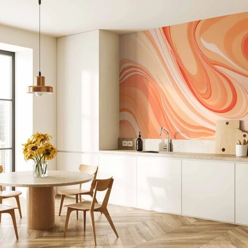  Foto tapeta - Peach Abstraction - Abstraction with Smoothly Transitioning Colors in Orange Tones 450x315 Slike