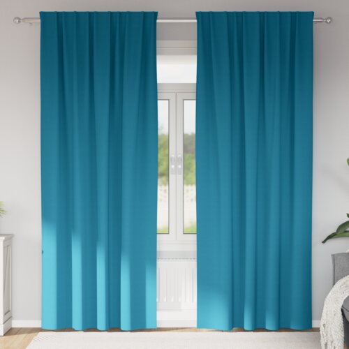 vidaXL Zavjese sa zavjesama 2 pcs Tirkizna 260 x 140 cm Poliester Cene
