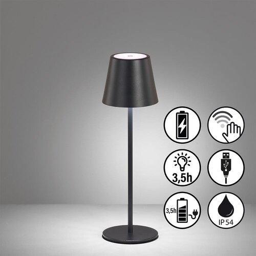 Fischer &amp;amp; Honsel crna led stolna lampa s metalnim sjenilom (visina 36,5 cm) viletto &amp;ndash; Slike
