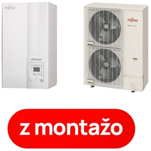 Fujitsu toplotna črpalka zrak/voda z montažo z bojlerjem split Super High Power WSYK170DJ9 + WOYK170LJL, 17 kW Cene