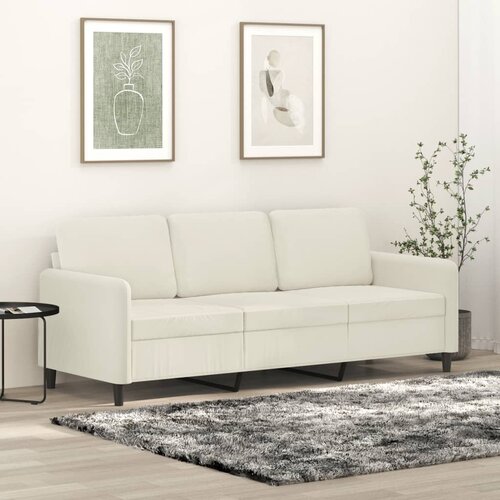 vidaXL Trosjed od tkanine krem 180 cm baršunasti Cijene