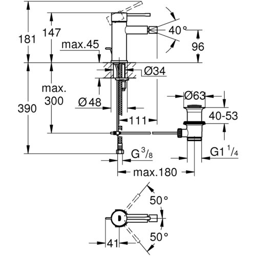 Grohe enoročna armatura za bide Essence z zgornjim delom sifona - hard graphite (32935A01) Cene