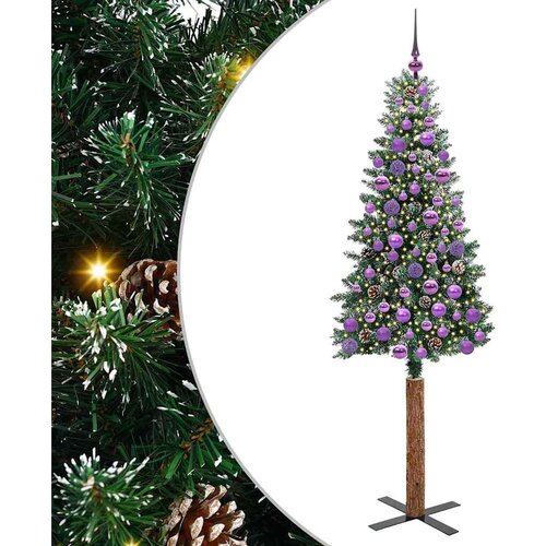 VidaXL Mr&amp;scaron;avo božićno drvce s 300 LED svjetlima Zelena i bijela 180 cm Slike