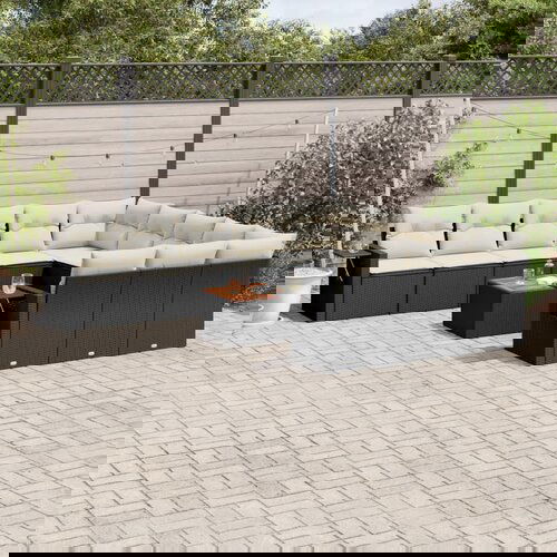 vidaXL 12-dijelni set vrtnih sofa od poliratana s jastucima crni Cijene