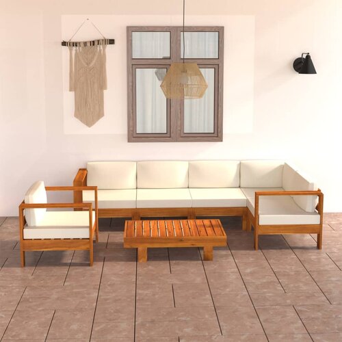  Vrtni set za sjedenje s jastucima, 7 dijelova, 100 x 60 cm, akacija Cijene