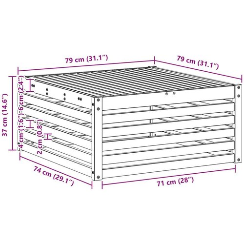  stol Čvrsto drvo akacije Prirodna 79 x 79 x 37 cm - Prirodna stol Slike