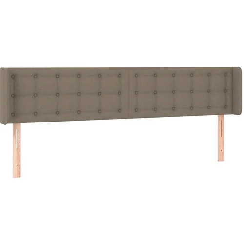 MAISON CHIC posteljno vzglavje - vzglavna omarica - nočna omarica z ušesi taupe 183x16x78/88 cm blago, (21708068)