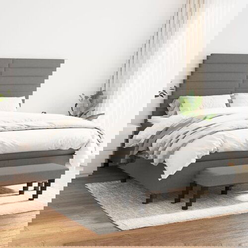 The Living Store Box spring postelja z vzmetnico temno siva 140x200 cm blago - Box Spring Postelja, (21518219) Slike