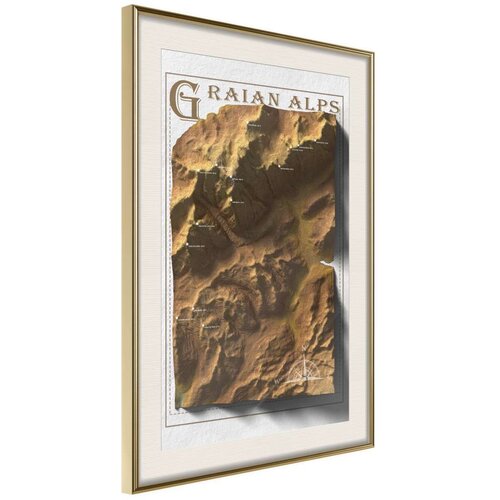  Poster - Raised Relief Map: Graian Alps 30x45 Slike