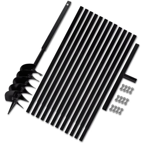 VidaXL Jeklen spiralni vrtalni sveder za zemljo z ročajem 150 mm s 13 m pod. Slike