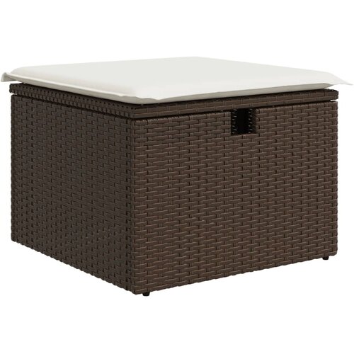 Maison Chic Vrtni stolček - Vrtni stoli z blazino rjav 55x55x37 cm poli ratan JS828, (21878174) Slike