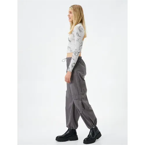 Koton Parachute Pants with Elastic Waist, Pocket Detailed with Stopper.