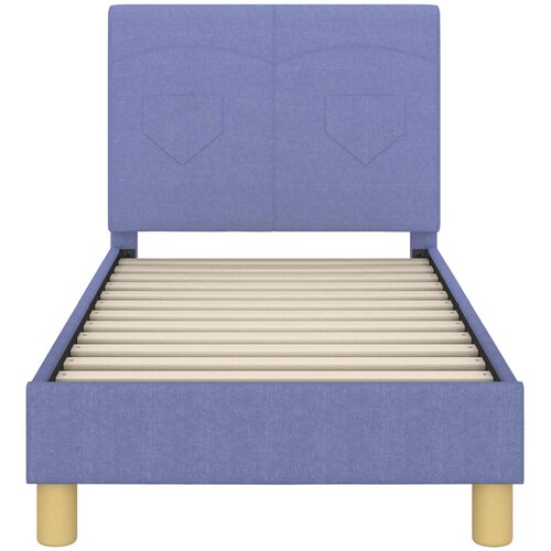  Okvir kreveta za malu djecu s naslonom Traper plava 70 x 140 cm Slike