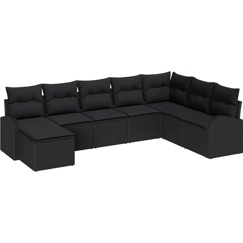  Set sofe 8 kom. Crna poliratan 289 x 179 x 85 cm Slike