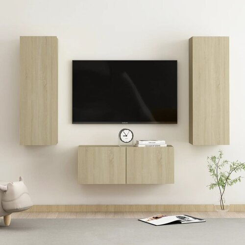 The Living Store Komplet TV omaric 3-delni sonoma hrast inženirski les - TV Omarica, (21374824) Cene