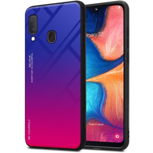 Cadorabo Ohi&amp;scaron;je, združljiv s Samsungom v vijolični - rdeči - dvobarvni za&amp;scaron;čitni pokrov iz silikona TPU in hrbta iz kaljenega stekla, (20571883) Slike