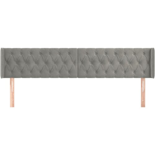 Uzglavlje s u&amp;scaron;ima svjetlosivo 183x16x78/88 cm bar&amp;scaron;unasto Slike