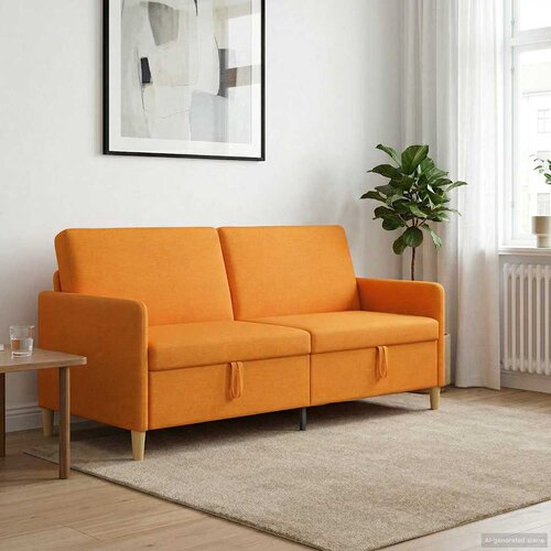 SOFA s pohranom Tamno žuta 192 x 78 x 87 cm Poliester Cene