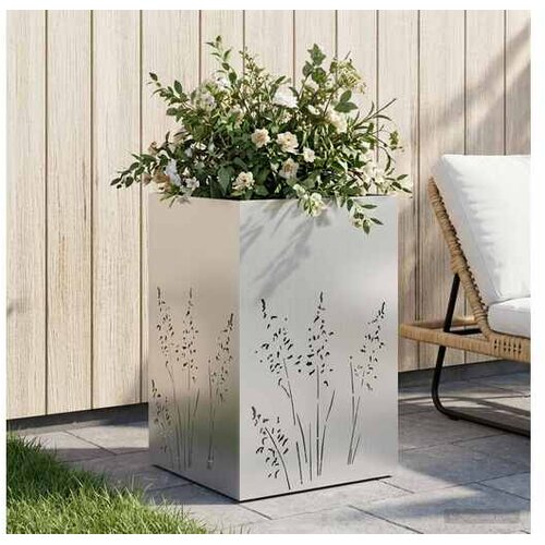 vidaXL Vrtna saksija Srebrna 50 x 50 x 75 cm Pocinčani čelik - Pocinčani čelik 50 x 50 x 75 cm 1 Cijene