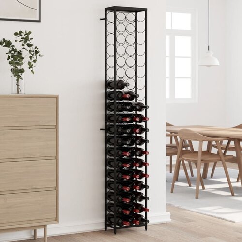 vidaXL stalak za vino za 57 boca crni 34 x 18 x 200 cm kovano željezo Cijene