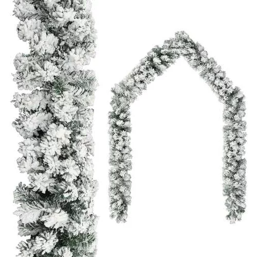 Den Božična girlanda s snegom zelena 10 m PVC
