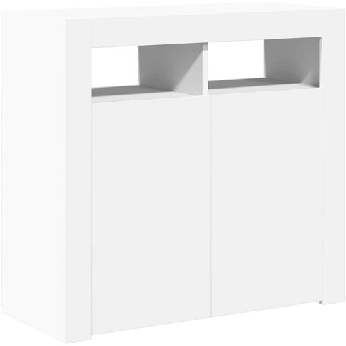  Komoda s LED svjetlima bijela 80 x 35 x 75 cm Slike
