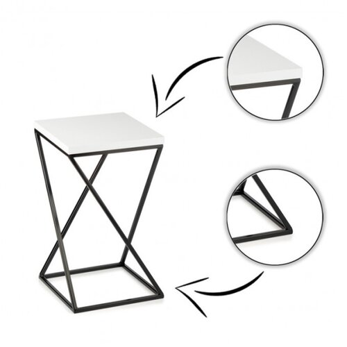  Stalak za cveće LOFT 40x24 cm crna/bela Slike