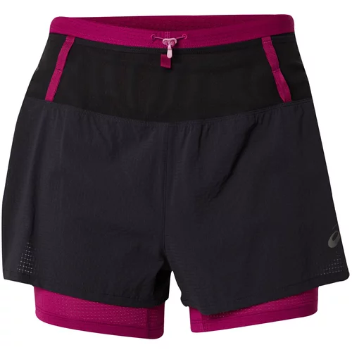Asics Sportske hlače 'FUJITRAIL' roza / crna