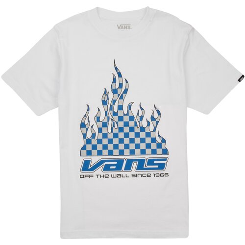 Vans Majice s kratkimi rokavi REFLECTIVE CHECKERBOARD FLAME SS Bela Slike