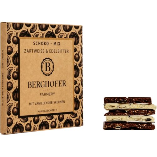 Berghofer Farmery Čokoladna me&amp;scaron;anica z bučnimi semeni - bela in temna čokolada - 100 g Slike