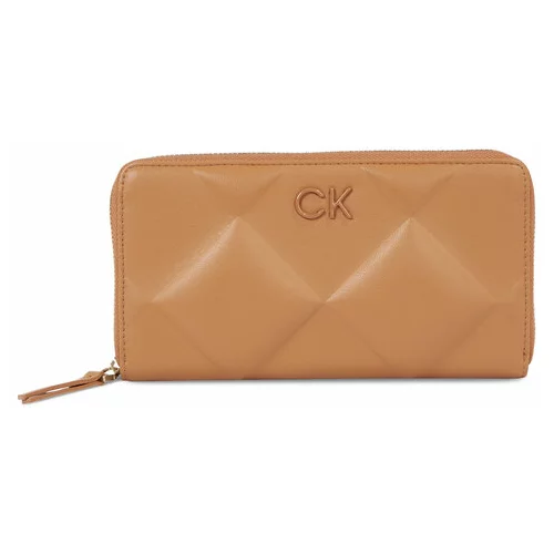 Calvin Klein Ženska denarnica Re-Lock Quilt Za Wallet Lg K60K610774 Rjava