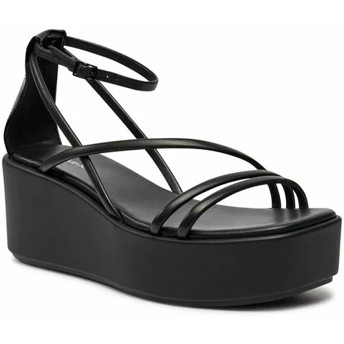 Calvin Klein Sandali Wedge Sandal 30 Lth HW0HW01949 Črna