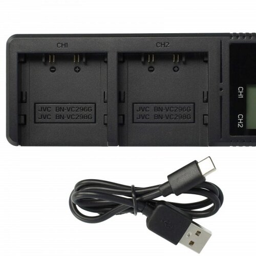  Polnilec za baterijo JVC BN-VC296G / BN-VC298G / BN-VC264G, dvojni, USB-C Cene
