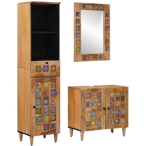 Set namje&amp;scaron;taja za kupaonicu 3 pcs Prirodna Čvrsto drvo manga Slike