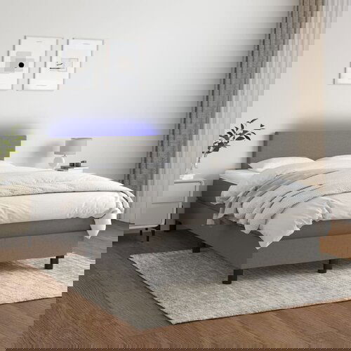 The Living Store Box spring postelja z vzmetnico LED temno siva 120x200 cm blago - Box Spring Postelja, (21520713) Slike