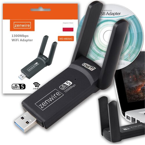 Zenwire WD-4605AC USB 3.0 wifi adapter mrežna kartica 1300mb, (5000312685) Cene