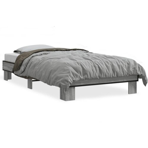 Maison Chic Posteljni okvir - Enojna postelja - Postelja za odrasle siva sonoma 75x190 cm inženirski les in kovina-J15280, (21768063) Slike