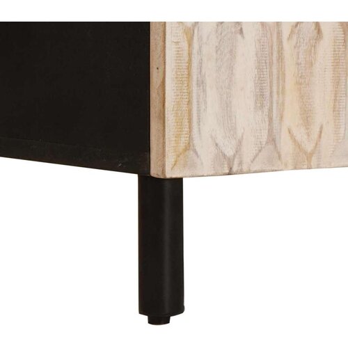  Kreveta Fin&amp;scaron; bijelog pranja 90 x 33 5 x 75 cm Čvrsto drvo manga Slike