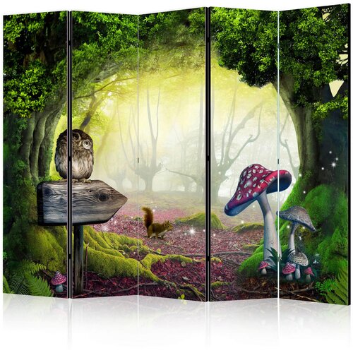 Artgeist PARAVAN 225/172/3 cm svetlo zelena, gozdno zelena Cene