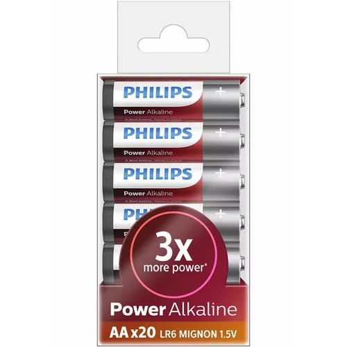 Philips Baterija Power Alkaline AA-LR06, 20 kosov