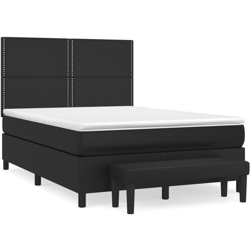 vidaXL Krevet s oprugama i madracem crni 140 x 190 cm od umjetne kože Cijene